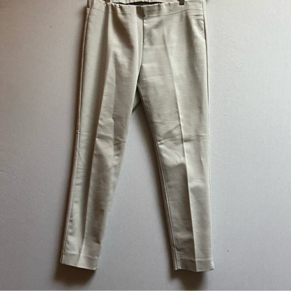 Crosby Springfield Cream Pull-On Slim Cotton Trouser Pants Sz 10